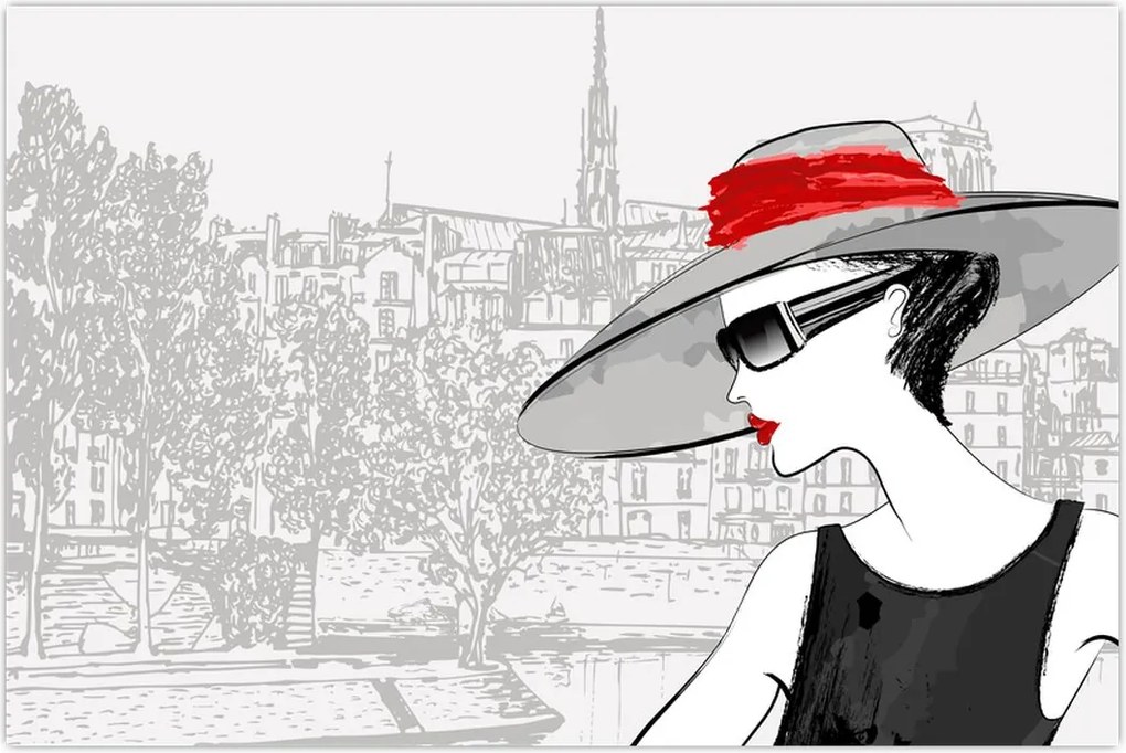 Tablou - Doamna la oraș (90x60 cm)