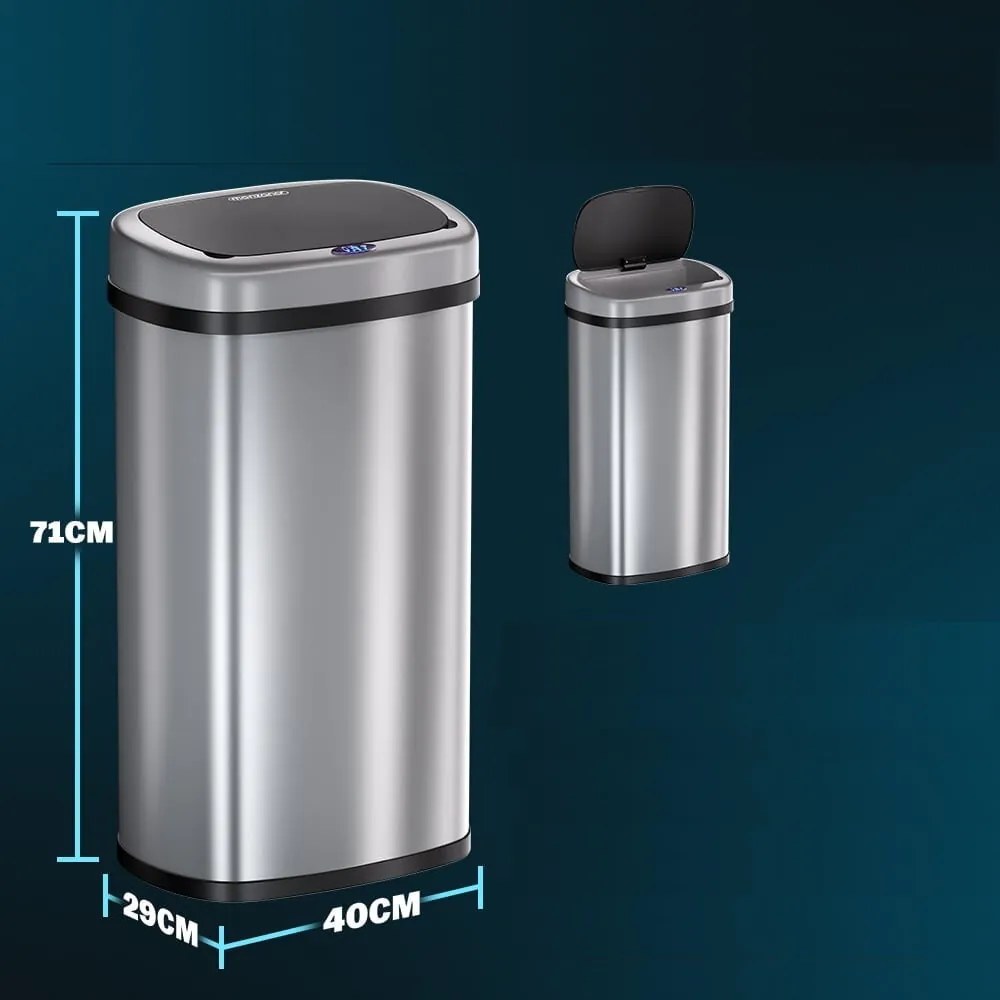 Monzana Coș de gunoi cu senzor DEUS, 58 litri, inox