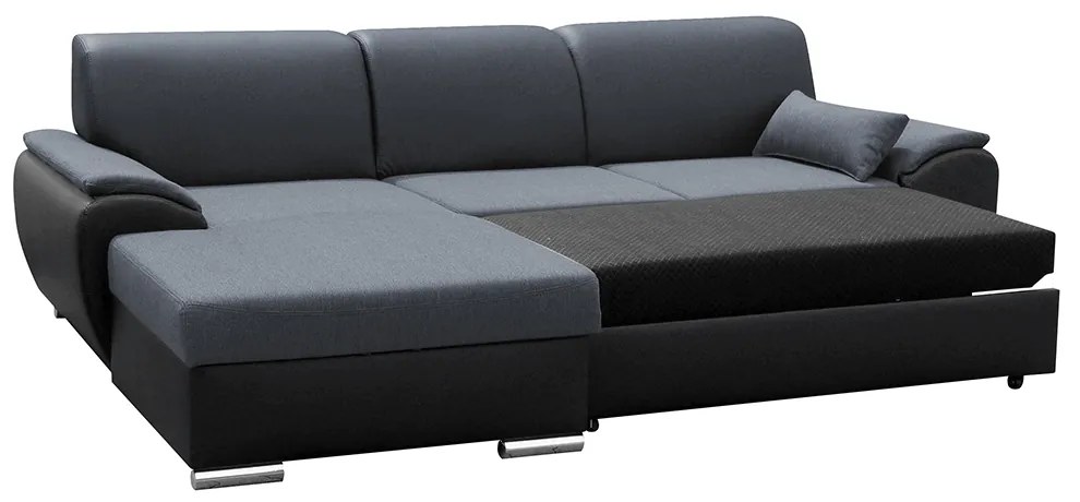 Colțar Excelsa 2 (S) (negru piele ecologică + Gri închis Textil). 1028745
