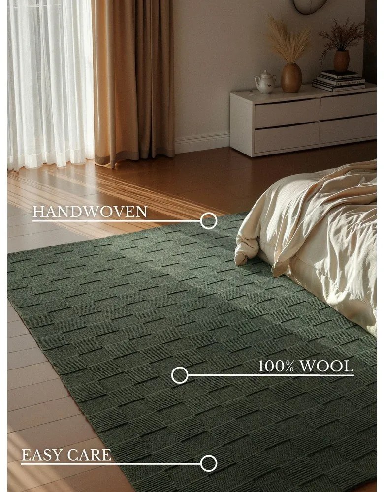 Covor verde închis țesut manual din lână 160x230 cm Scala – Villeroy&amp;Boch