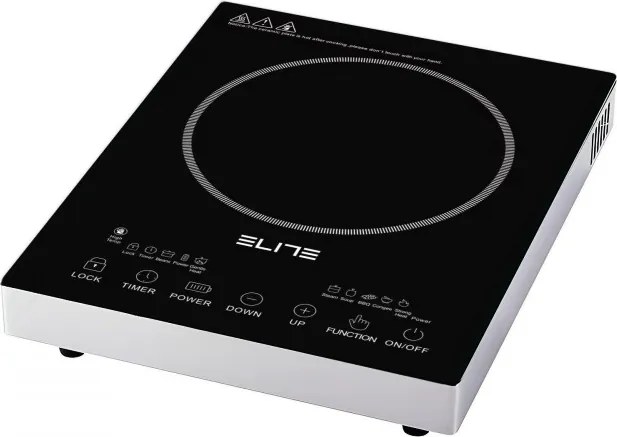 Plită cu infraroșu cu un singur ochi Elite EFP-1294BU, 2200 W, 20 cm, afișaj LED, comandă tactilă, cronometru, sticlă ceramică, oțel inoxidabil