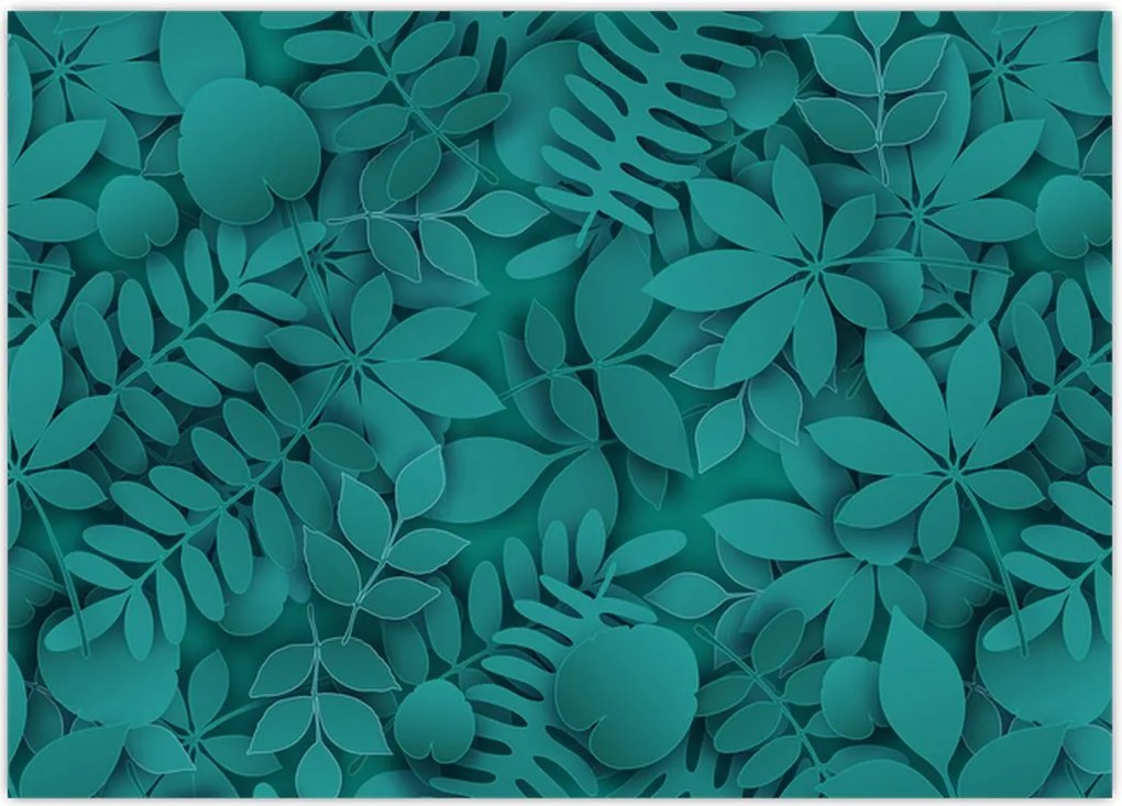 Tablou pe sticlă - Frunze (70x50 cm)