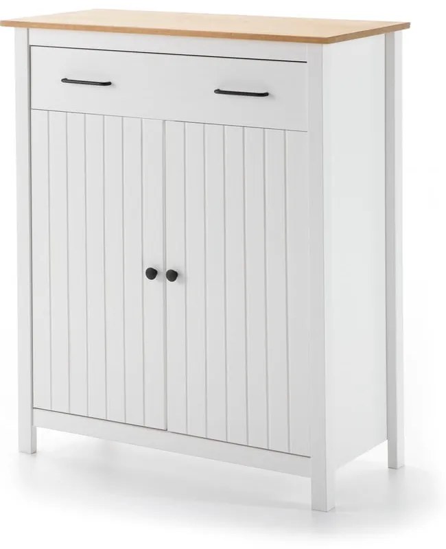 Comodă albă înaltă din lemn de pin 90x110 cm Miranda – Marckeric