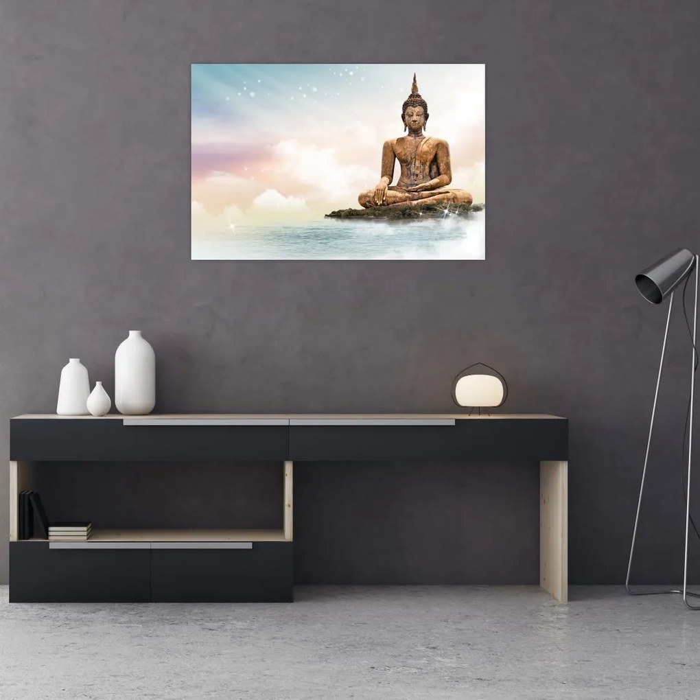 Tablou - Buddha care supraveghează pământul (90x60 cm)