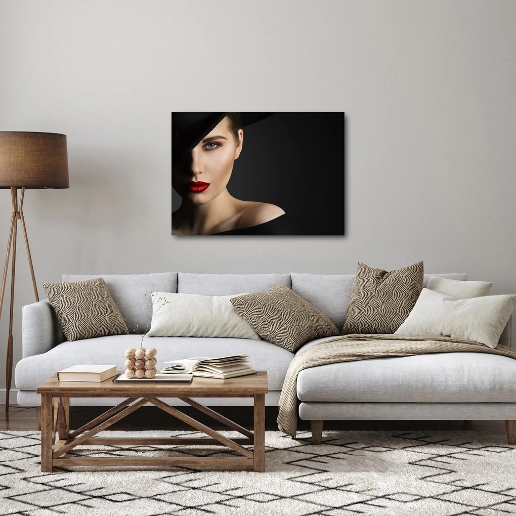 Tablou - Portretul femeii cu pălărie (70x50 cm)