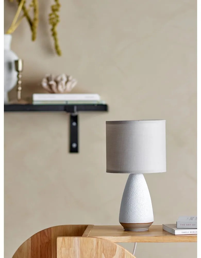 Veioză albă-bej cu abajur textil (înălțime 27,5 cm) Paprica – Bloomingville