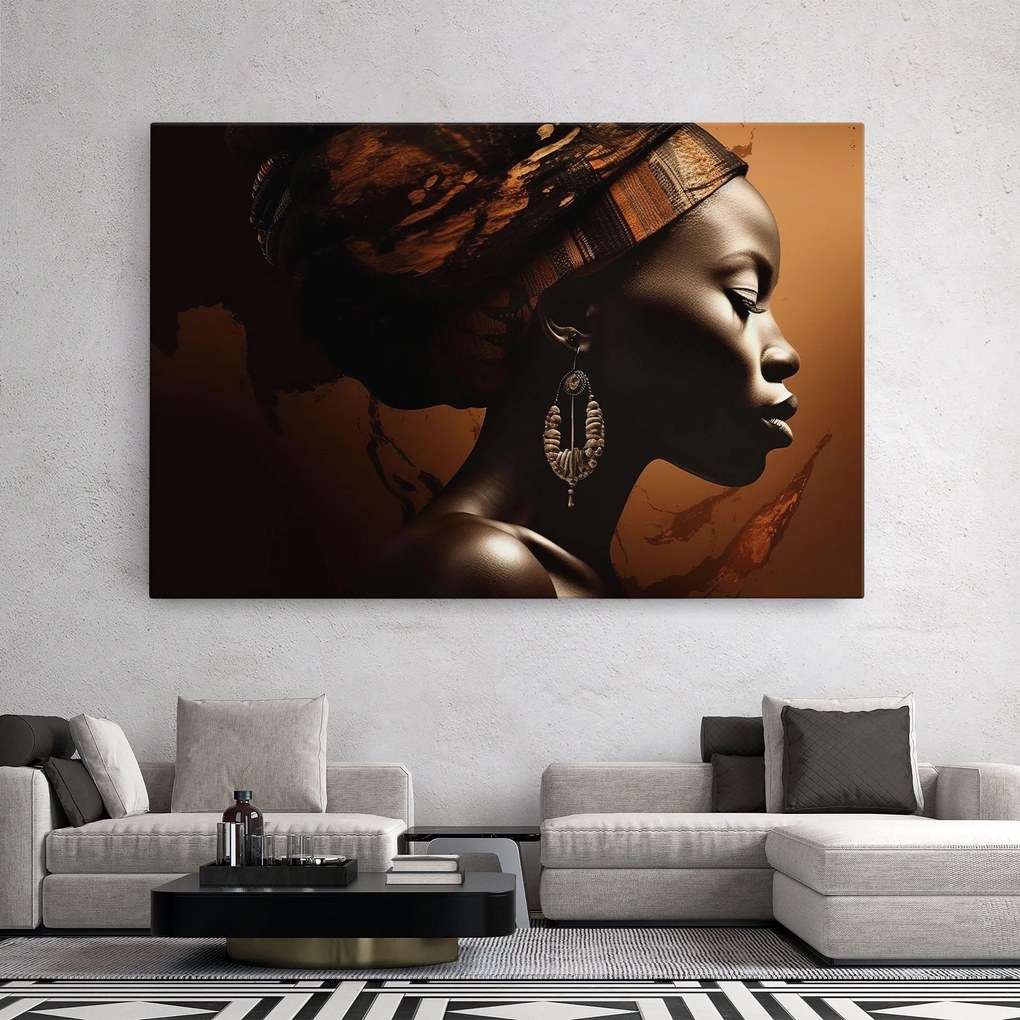 Tablou Canvas, 20x30cm, Dormitor si Living, Femei, Femei africane, Interesting African Earrings