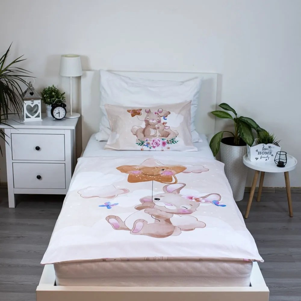 Lenjerie de pat pentru copii galbenă din bumbac pentru pătuț 100x135 cm Bunny "Star" – Jerry Fabrics
