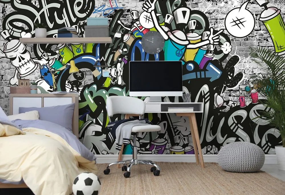 Tapet autoadeziv perete graffiti elegant