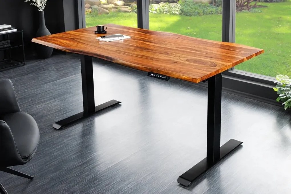 Birou cu inaltime reglabila electrica Mammut 140cm, sheesham