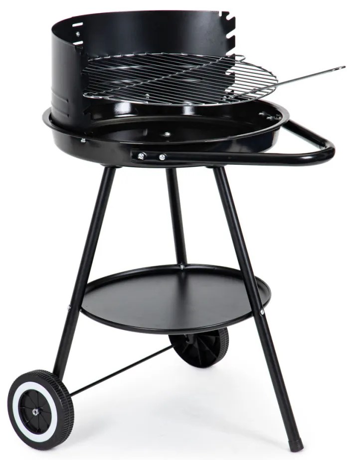Görgős kerti grill állítható rácsmagassággal