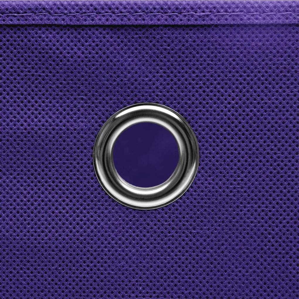 Cutii depozitare, 10 buc., violet, 32x32x32 cm, textil 10, Violet fara capace, 1, 10