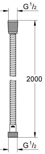 GROHE 22107000 - Furtun de duș VITALIOFLEX METAL 2000 mm crom lucios