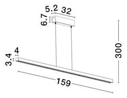 Lustra suspendata LED design liniar DEOS 25Watt 3000K, NVL-9030896