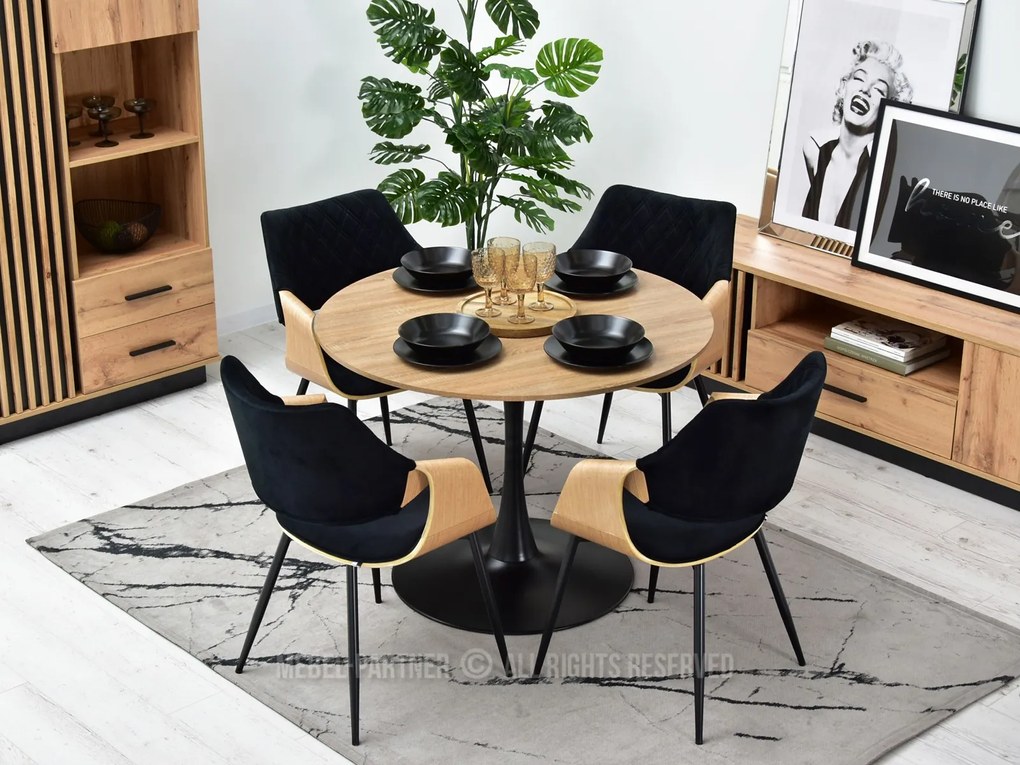 Scaun Rolf K (stejar negru + negru). 1111252