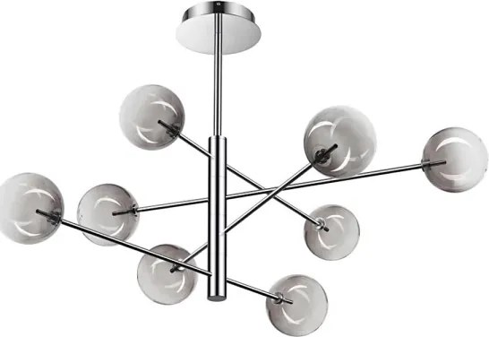 Lustră LED pe tijă Ideal Lux EQUINOXE 8xG4/2W/230V d. 128 cm crom/fumuriu