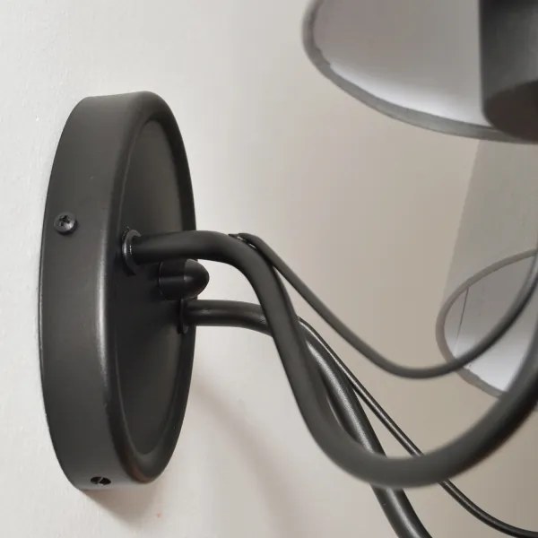 Aplica de perete MALBO 2xE27/15W/230V gri/negru