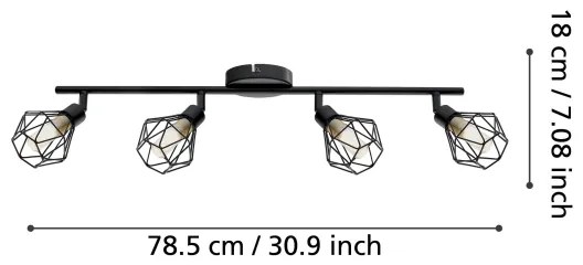 Eglo 55301 - Spot LED ZAPATA 4xG9/3W/230V negru
