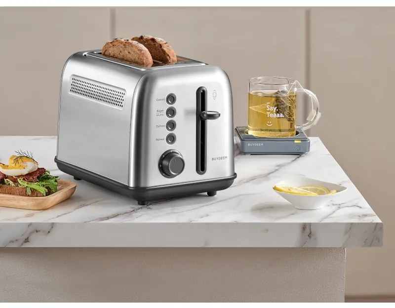 Prajitor de paine Buydeem DT620E-SS/EU, 900W, Pana la 204C°, 7 programe, Deschidere larga, Pop-up mare, Inox
