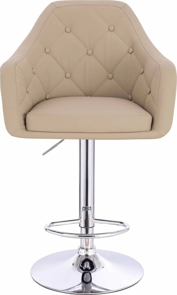 HR831W Scaun Crem Piele Ecologica Premium Soft cu Bază Cromata