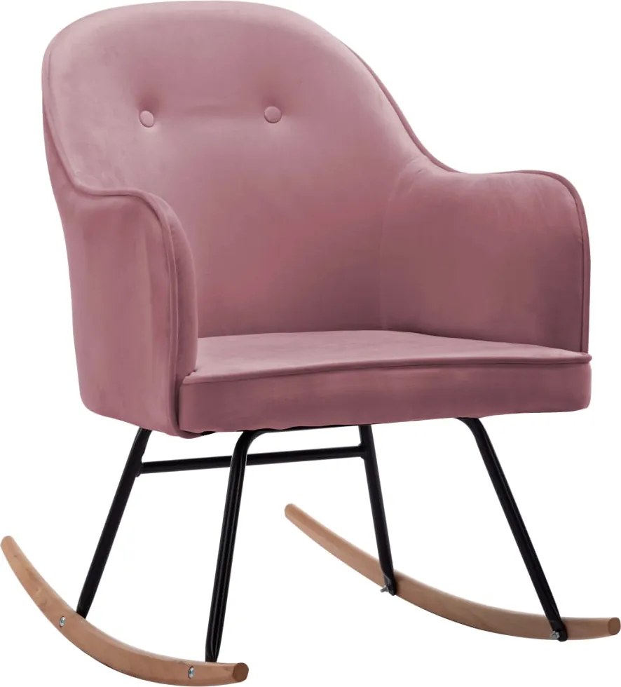 vidaXL Scaun balansoar, roz, catifea