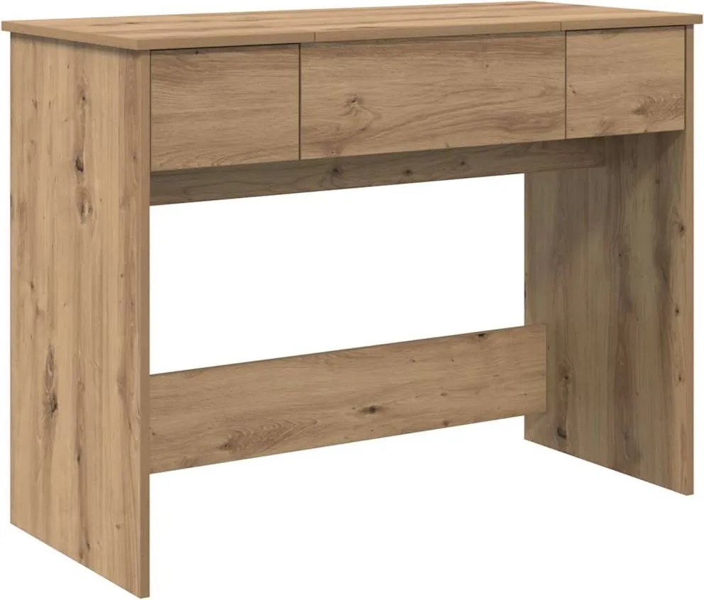 vidaXL Masă cosmetică cu sertar Stejar Artizanal 100 x 45 x 76 cm