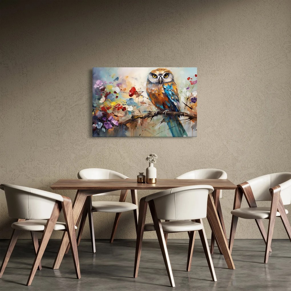 Tablou - Bufniță pictată (90x60 cm)