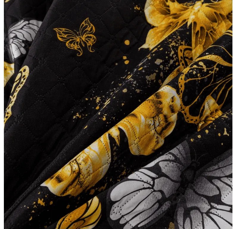 Cuvertura de pat GOLD BUTTERFLY negru Dimensiune: 220 x 240 cm
