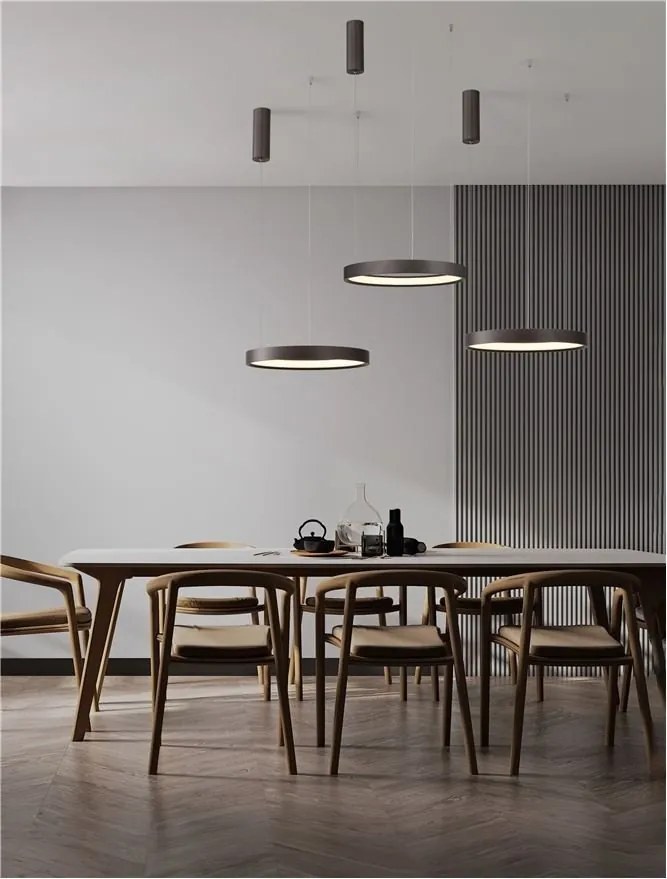 Lustra LED circulara PERRINE 40cm, maro