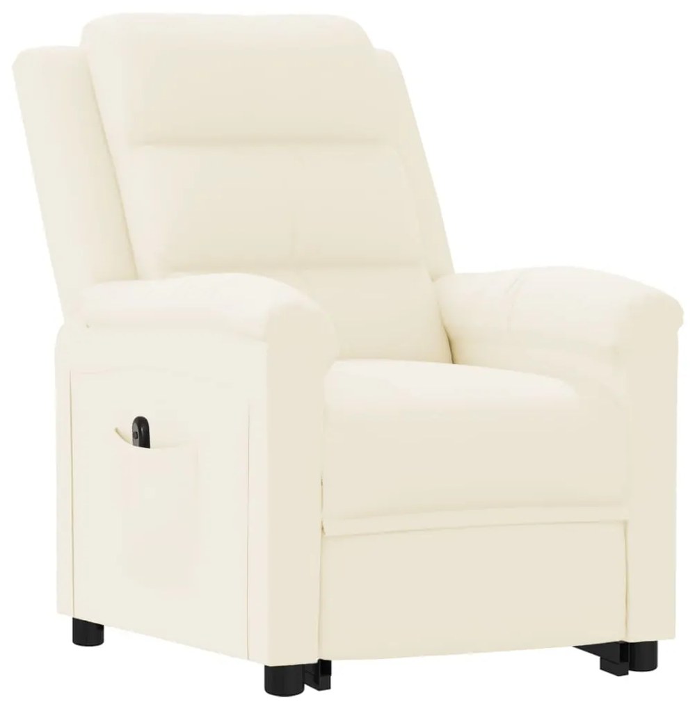 3098282 vidaXL Fotoliu cu ridicare, crem, piele ecologică