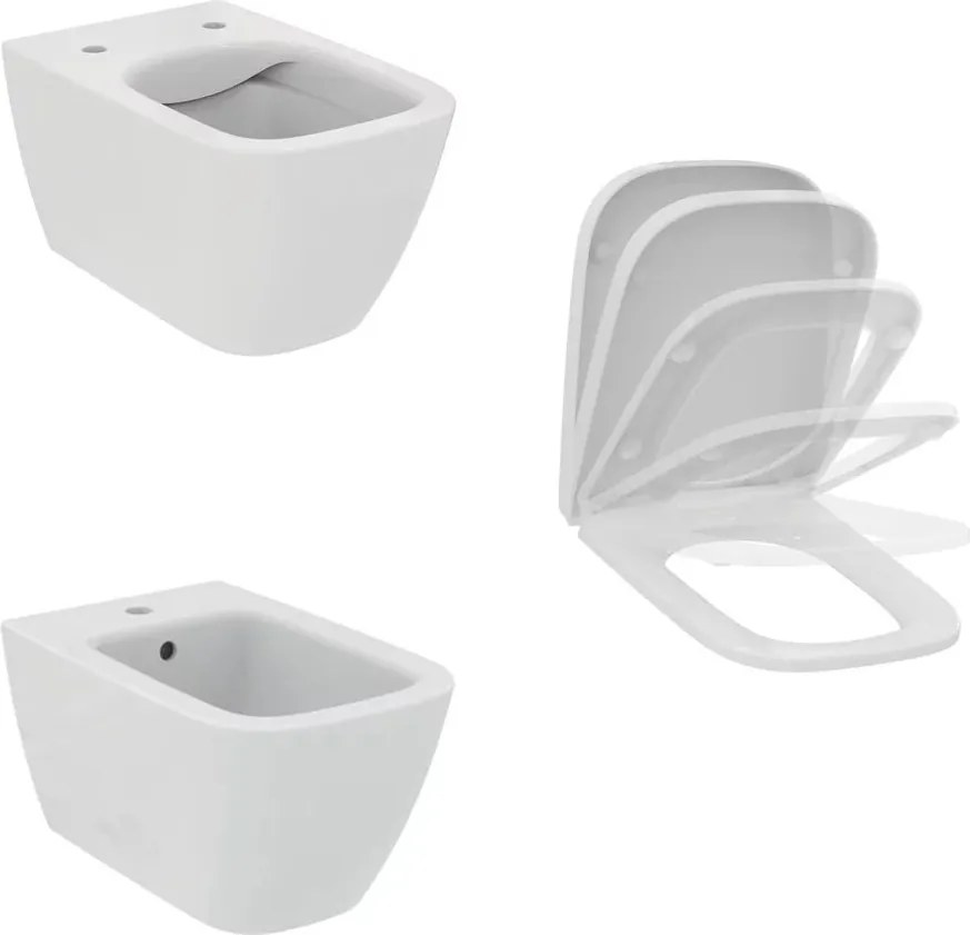 Set vas wc suspendat rimless Ideal Standard I.life B alb bideu si capac softclose