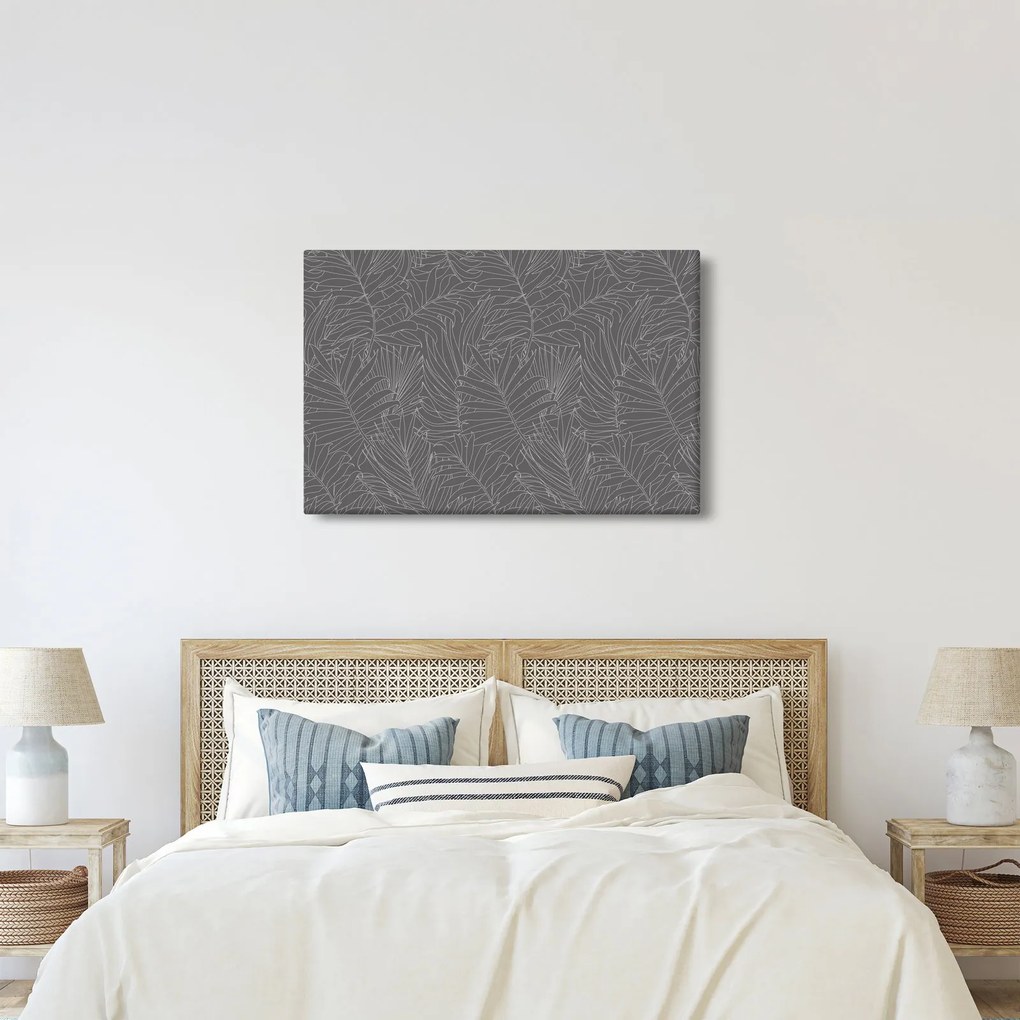 Tablou - Frunze de palmier gri (90x60 cm)
