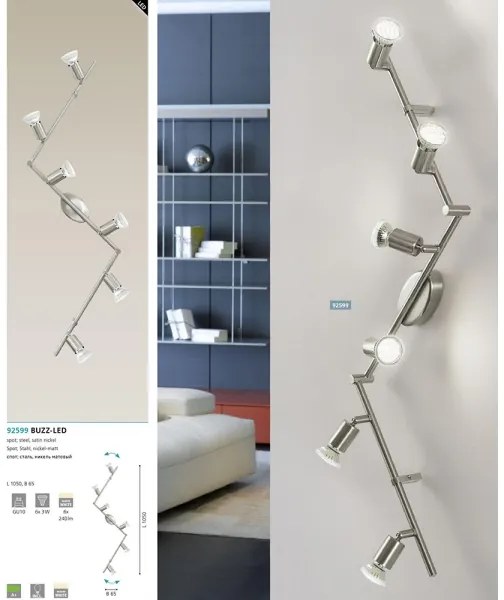 Spot LED Eglo 92599 BUZZ 6xGU10-LED/2,8W/230V