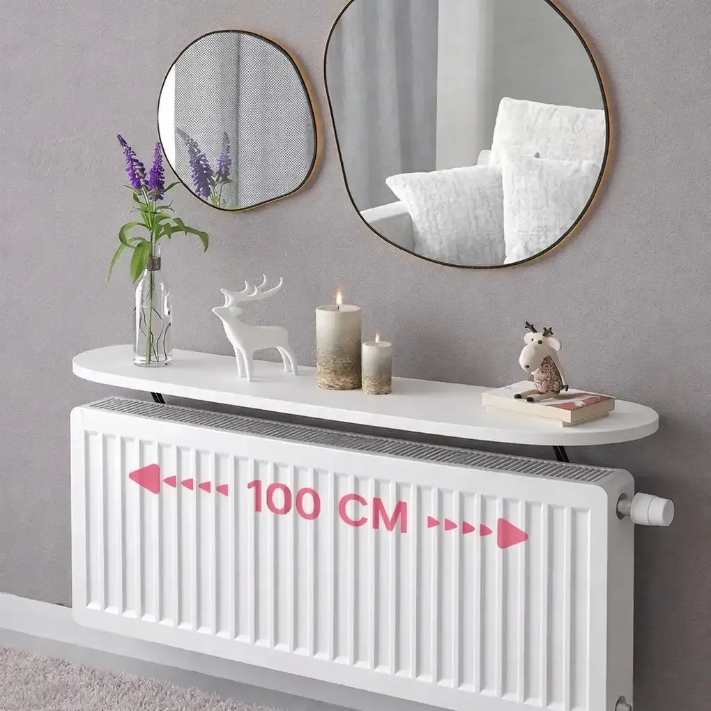 Raft perete, suport calorifer, alb Homs, 100 x 18  cm, L008