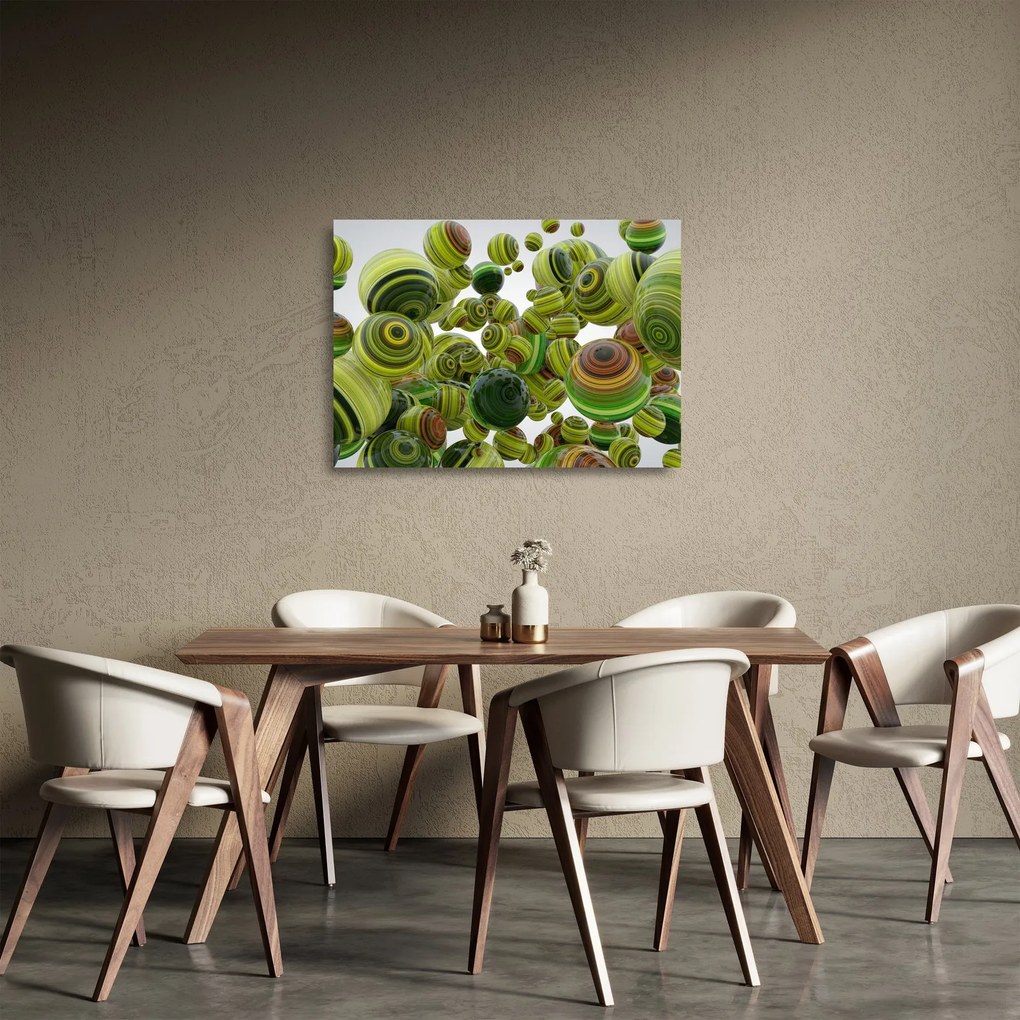 Tablou pe sticlă cu bile în dungi (70x50 cm)