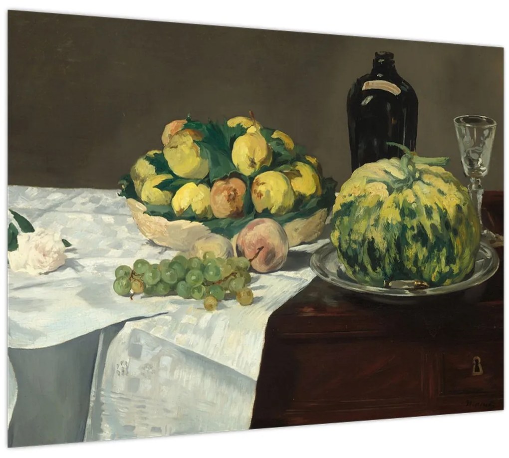 Tablou - Edouard Manet, Still Life with Melon and Peaches, reproducere (70x50 cm)