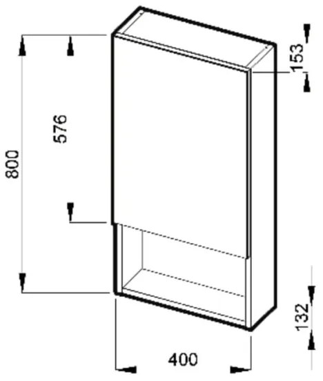 Dulap cu oglindă cu raft JIKA H4532210383041 LYRA 80x40 cm alb