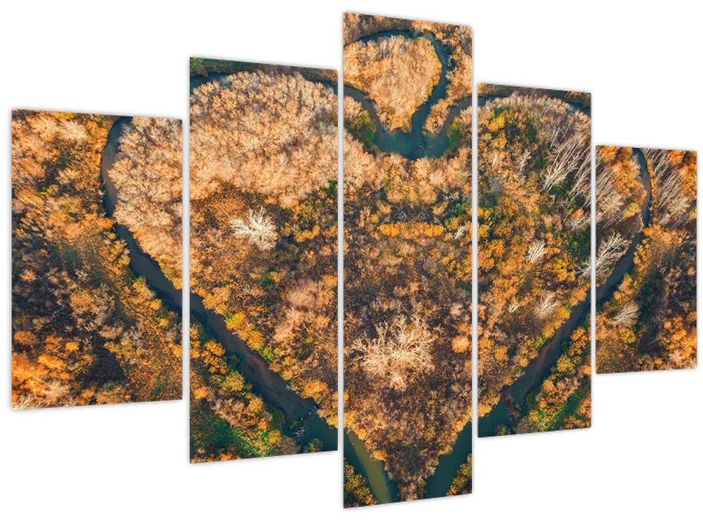 Tablou - Râu în formă de inimă (150x105 cm)