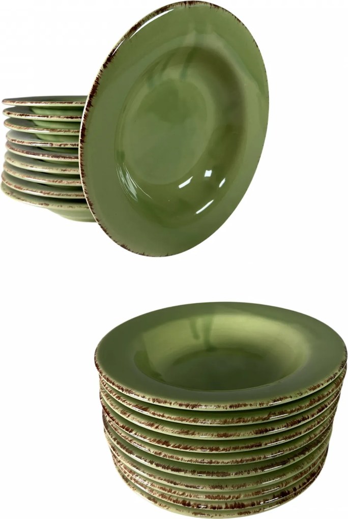Farfurie adanca Glaze Verde 21cm (Glazurare Manuala)