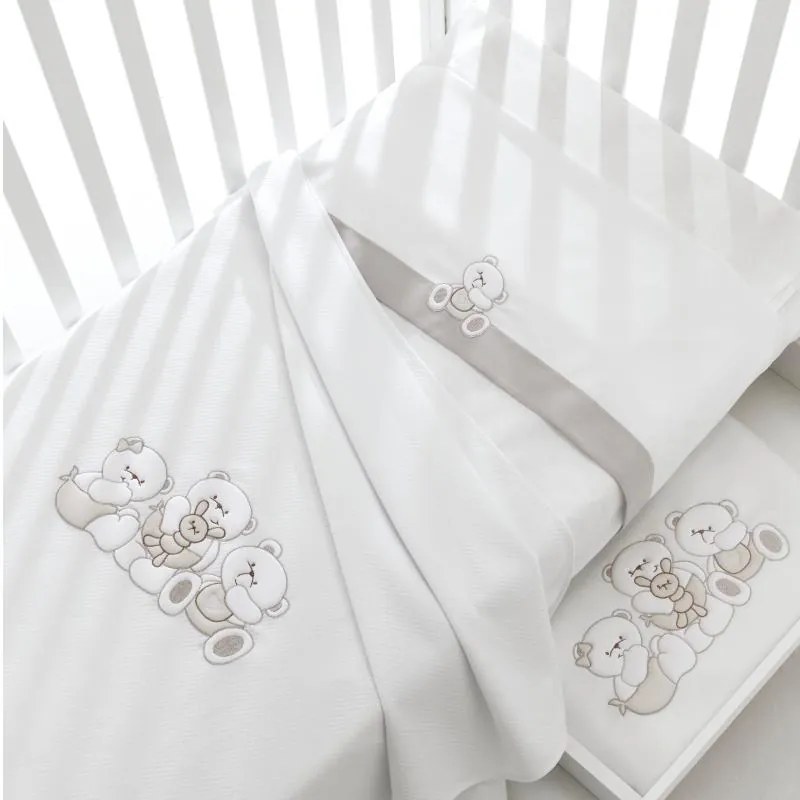Set Lenjerie Din Bumbac 3 Piese Patut Bebe Colectia Mirtillo