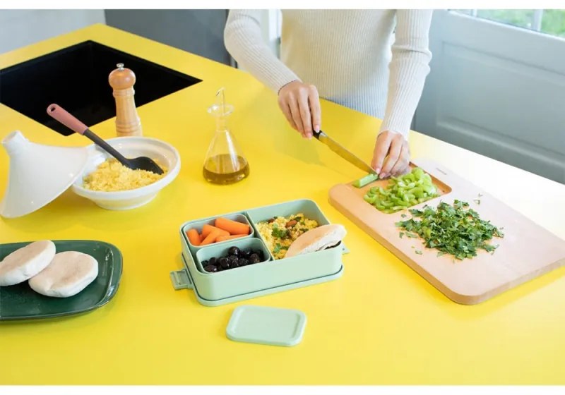Cutie pentru alimente Brabantia Make&Take 1006291, 2 L, Cu separatoare, Inchidere etansa, Fara BPA, Verde