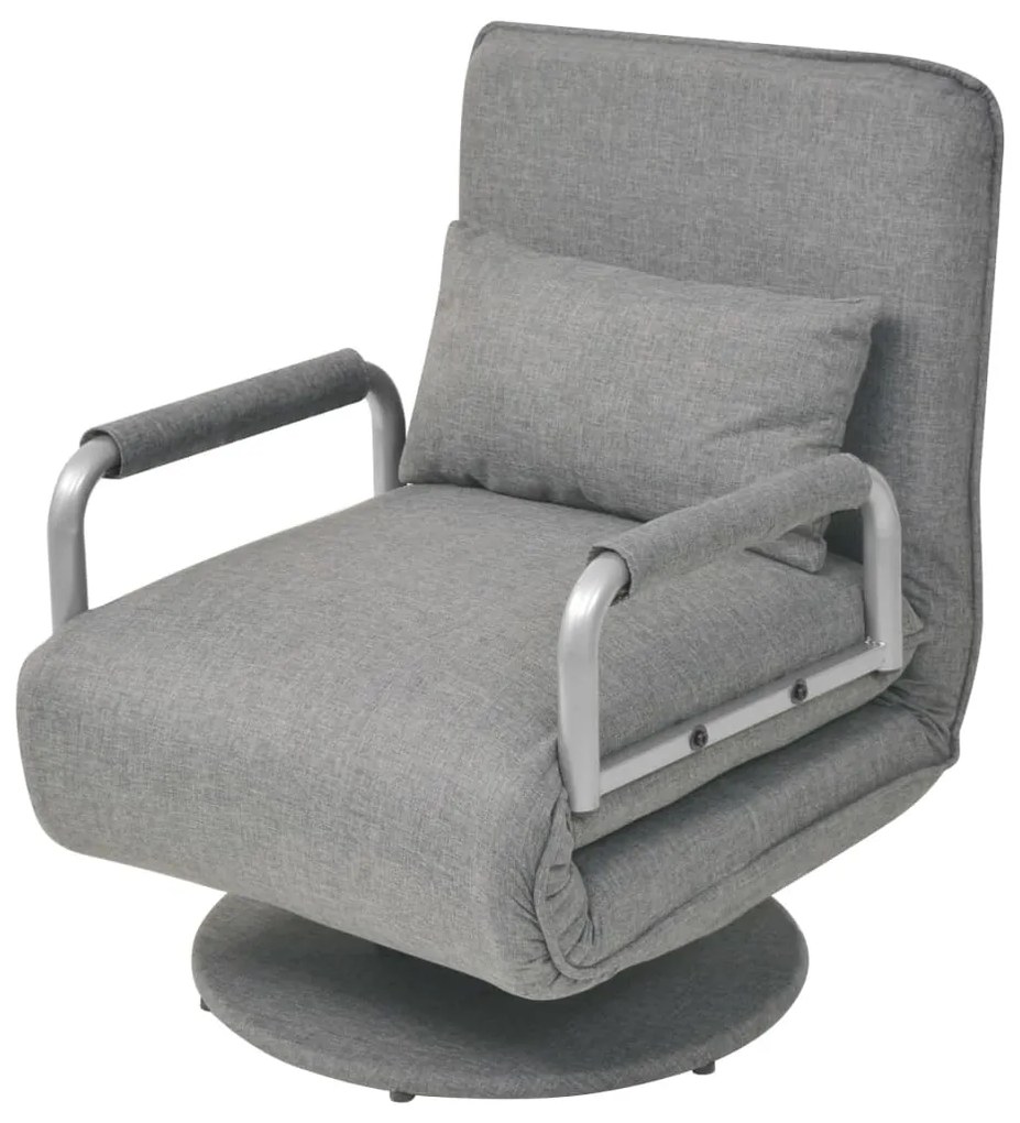 vidaXL Scaun pivotant și canapea extensibilă, gri deschis, textil