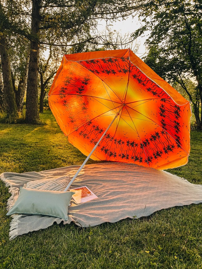 Umbrela de soare portocaliu-rosu, GLEAM 180 cm