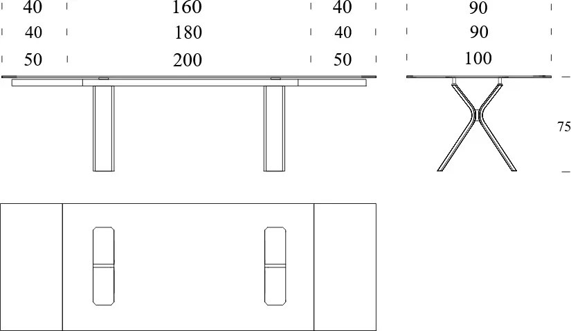 Masa extensibila eleganta design LUX Still 200-300x100cm