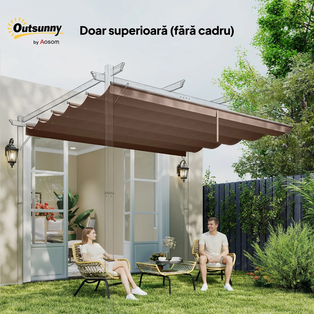 Outsunny Tettuccio di Ricambio per Gazebo 3x3 m con 10 Fori di Drenaggio Grigio | Aosom Romania