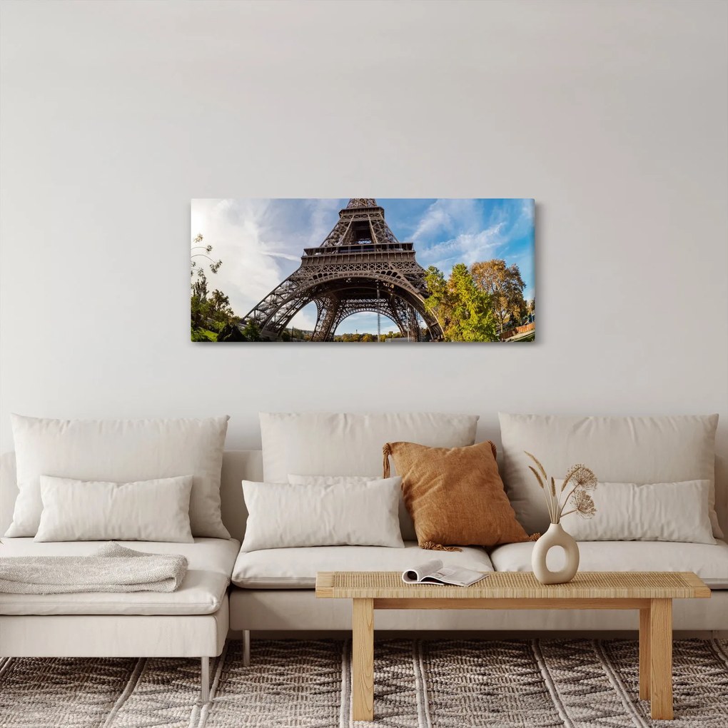 Tablou - Turnul Eiffel colorat (120x50 cm)
