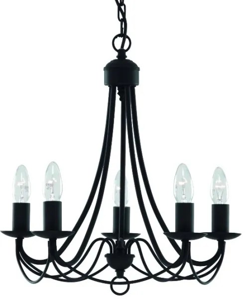 Searchlight 6345-5BK - Lustră pe lanț MAYOPLE 5xE14/60W/230V
