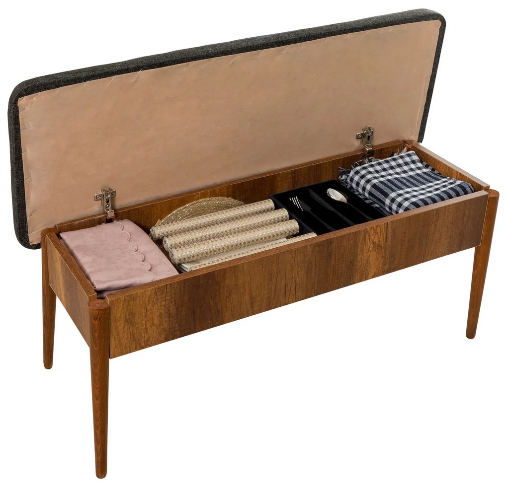 Set mobilier sufragerie Vlasta 1 (nuc + antracit) (pentru 4 persoane). 1072187