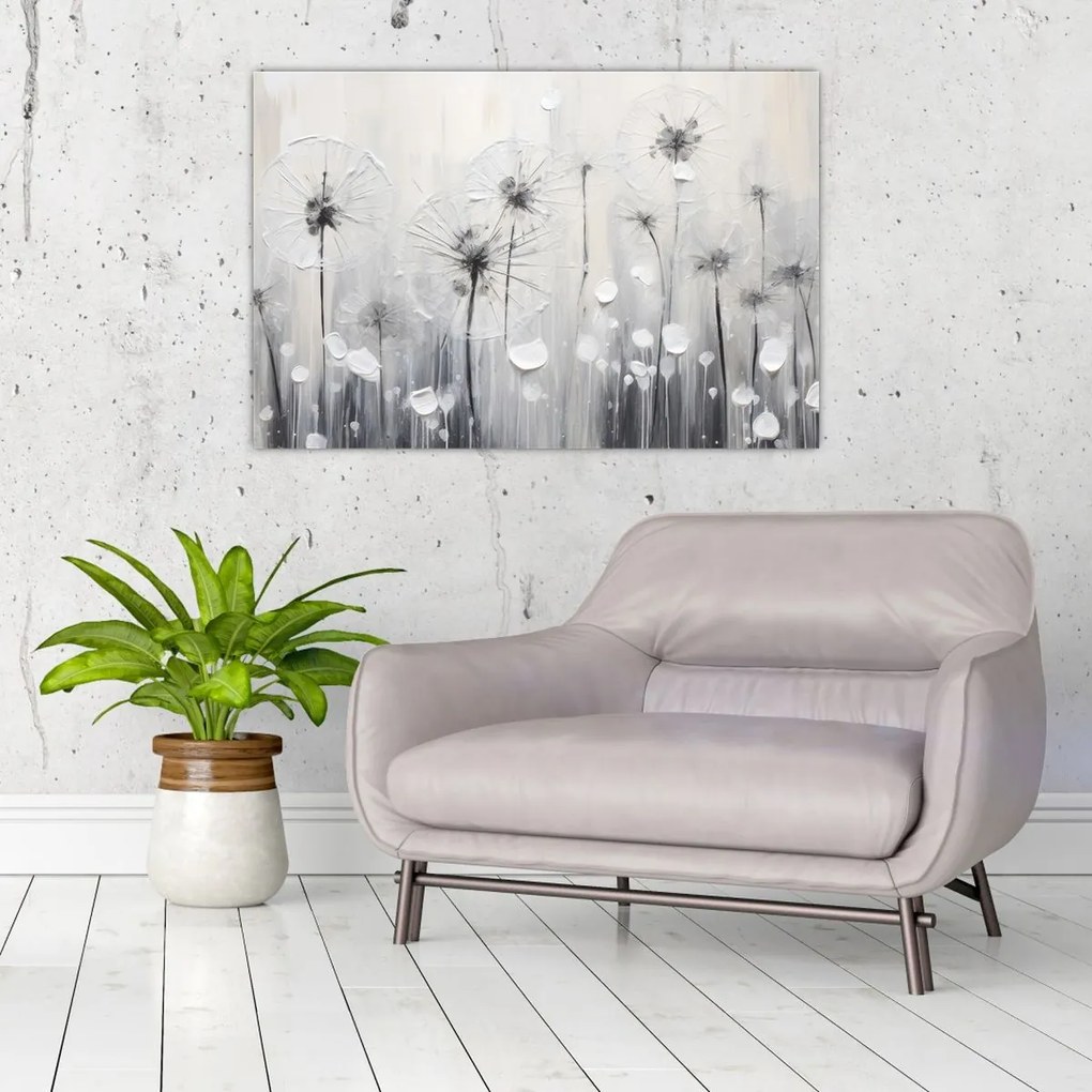 Tablou - Păpădii, pictură (90x60 cm)