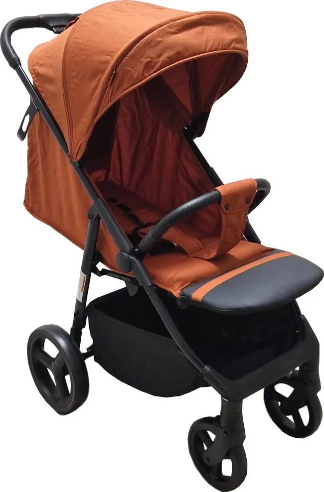 Carucior nou nascuti 2 in 1 BABY CARE™ PRO S 508, Cadru aluminiu, Spatar reglabil in 3 trepte, Husa picioare, Frana picior, Pliabil, Portocaliu Gold